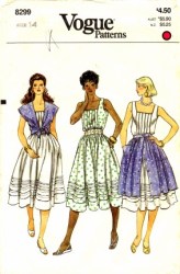 8299 VOGUE TIED COVER-UP,  SLEEVELESS  DIRNDL DRESS, OVERSKIRT PATTERN 12